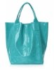 Bőr táska shopper bag Genuine Leather tengerkék 555